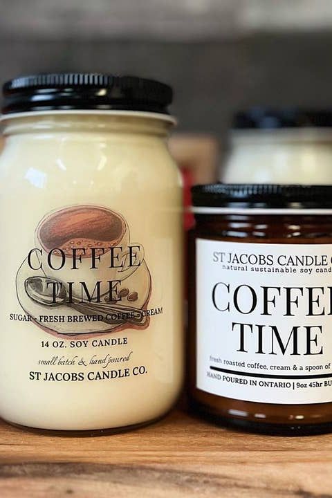 Coffee Time Natural Soy Candle 14 oz by St Jacob’s Candle Co.