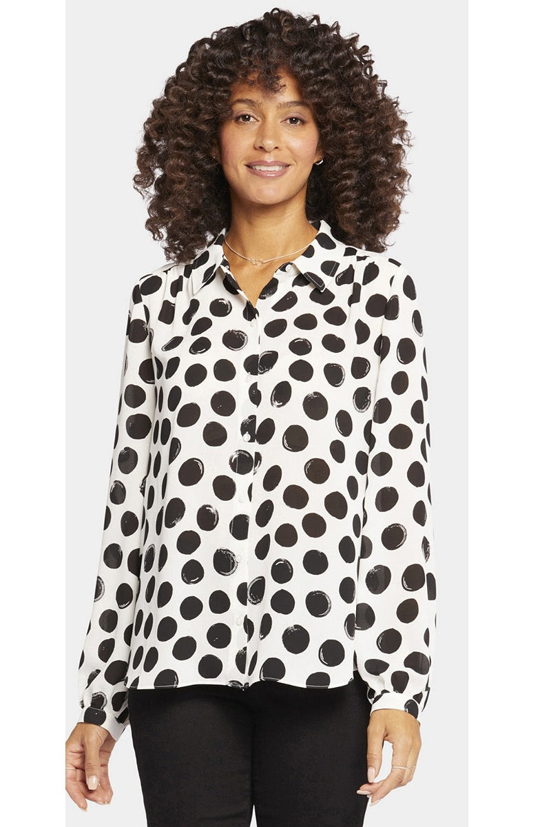 Modern Blouse Dot Print by NYDJ