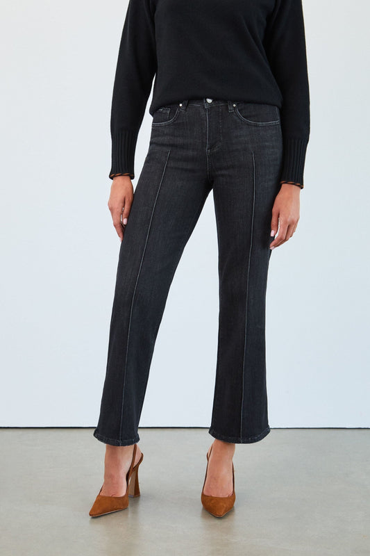 Olivia Pintuck Wide Leg in Black Wash by French Dressing Jeans