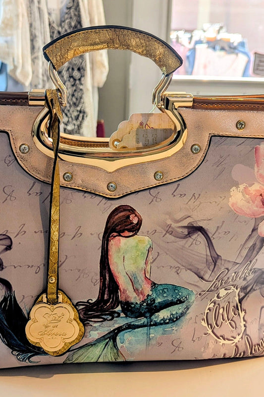 Mermaid Dreams Large Art Fashion Handbag with Included Shoulder Strap