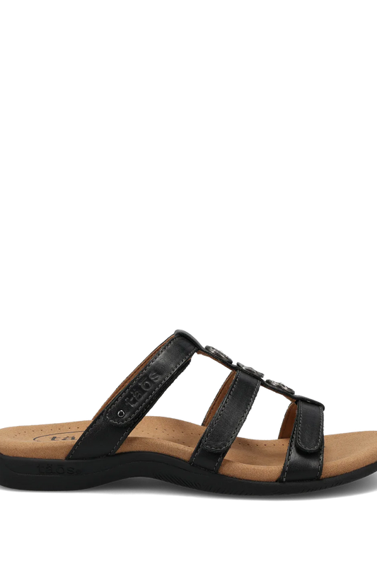 Women's Prize 4 Leather Slide Sandal in Black by Taos