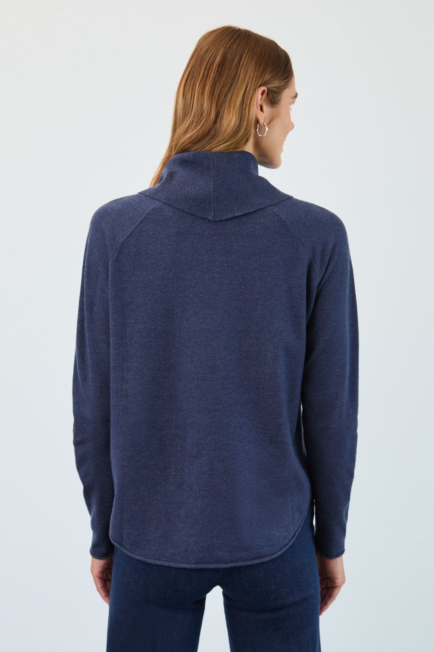 Women's Long Sleeve Cowl Neck Sweater in Dark Indigo by French Dressing Jeans