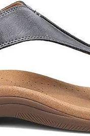 TAOS The Show Women's Steel Grey Leather Comfort Sandals – Arch Support & Adjustable Straps