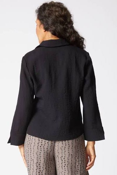Women's Black Button Up Jacket Style Shirt in Black by Habitat Clothes