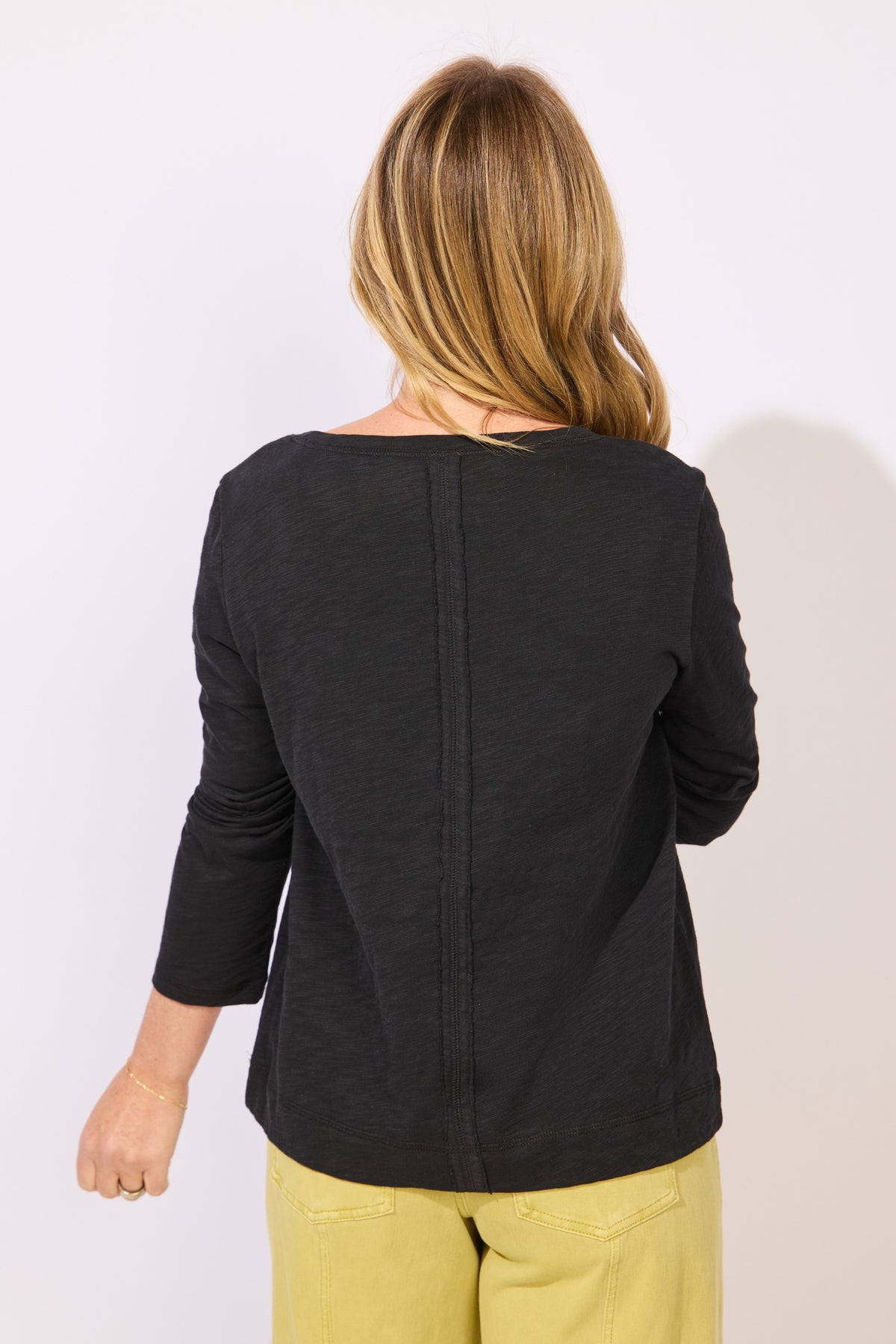 Women's Stay Centered Peruvian Cotton Tee in Black or Volcano - Escape by Habitat Clothes