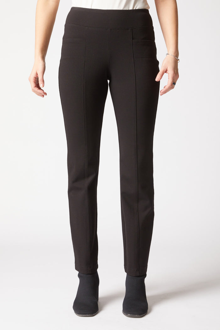 Women's Luxe Ponte Perfect Seamed Pant in Black by Habitat Clothes