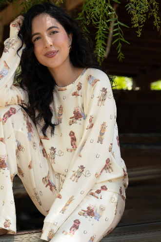 Ruff On The Range Cowboy Dogs Long Sleeve Top by PJ Salvage