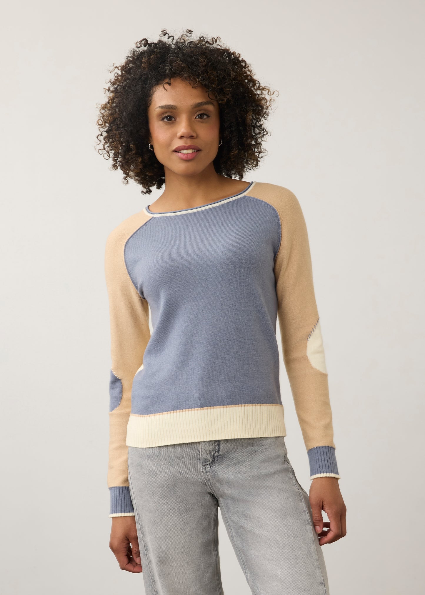 Colourblock Knit Top – Indigo Mix by French Dressing Jeans