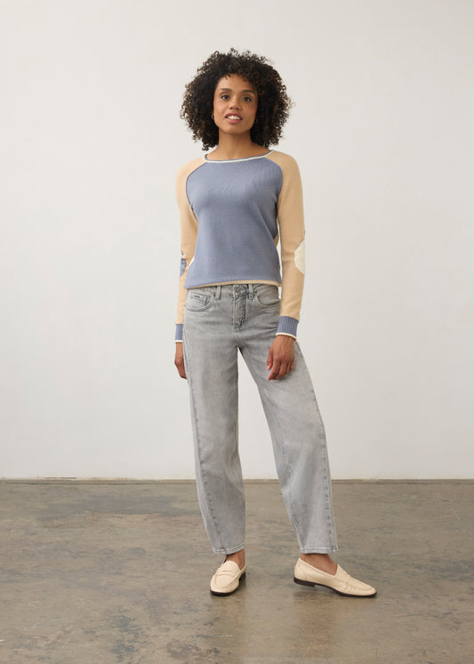 Colourblock Knit Top – Indigo Mix by French Dressing Jeans