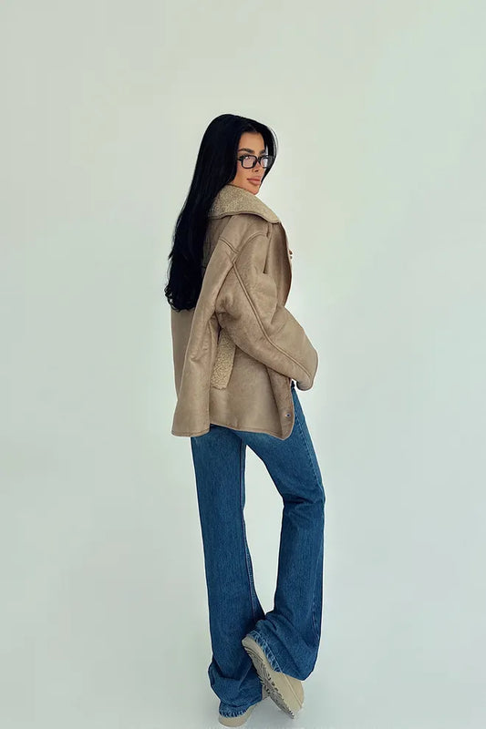 Women’s Oversized Shearling Bomber Jacket