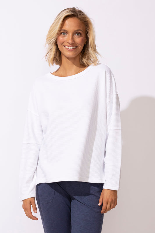 Daybreak Long sleeve Pullover (White) - Escape by Habitat Clothing