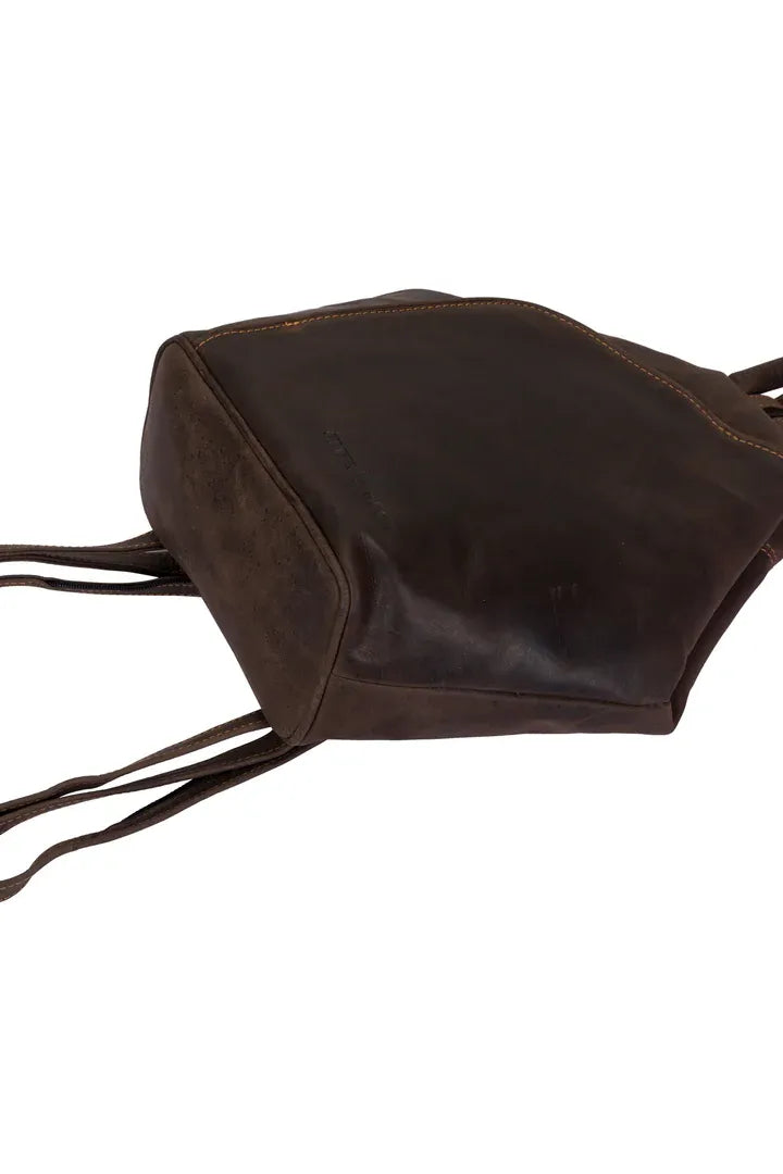 Leather Rucksack Backpack Zoe Bag by Greenwood Leather in Brown (dark) or Sandal (light)