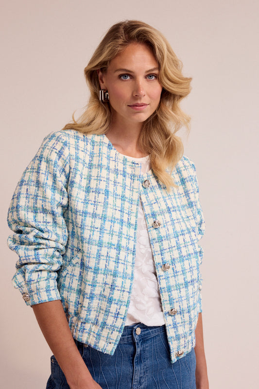 Round-Neck Tweed Jacket by Tramontana