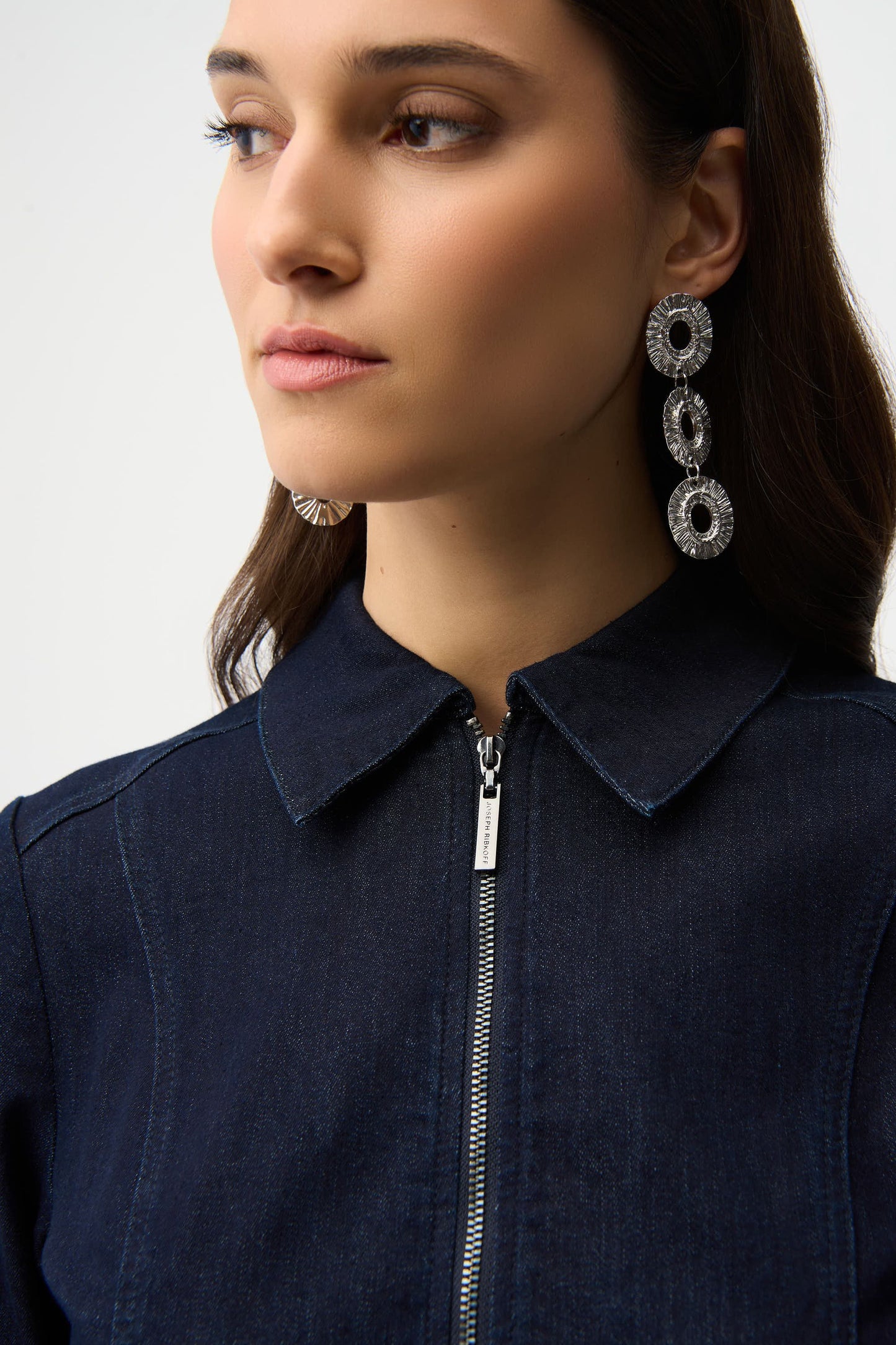 Effortless Belted Denim Dress in Dark Denim Blue by Joseph Ribkoff