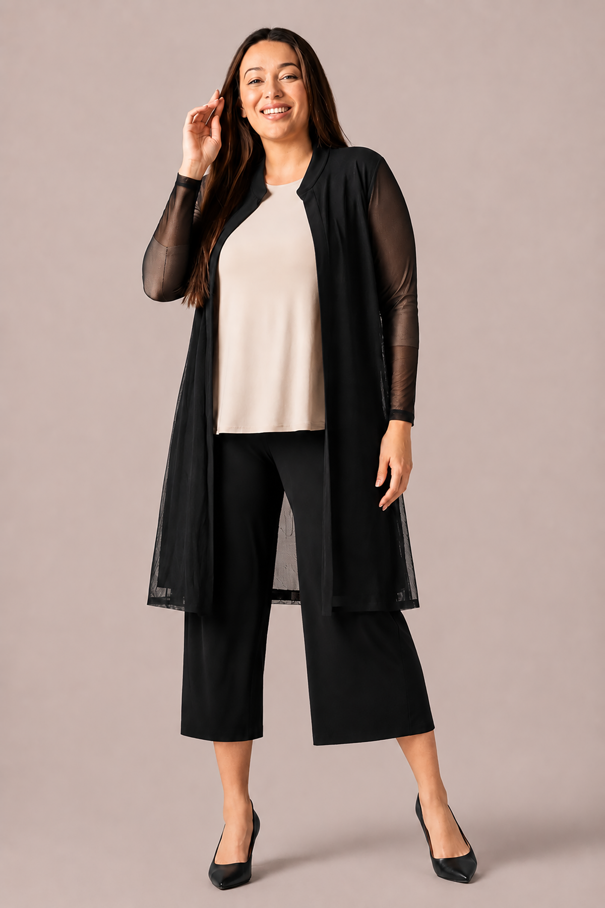 Soffio Crepe Easy Wide Leg Pant in Black by Sympli