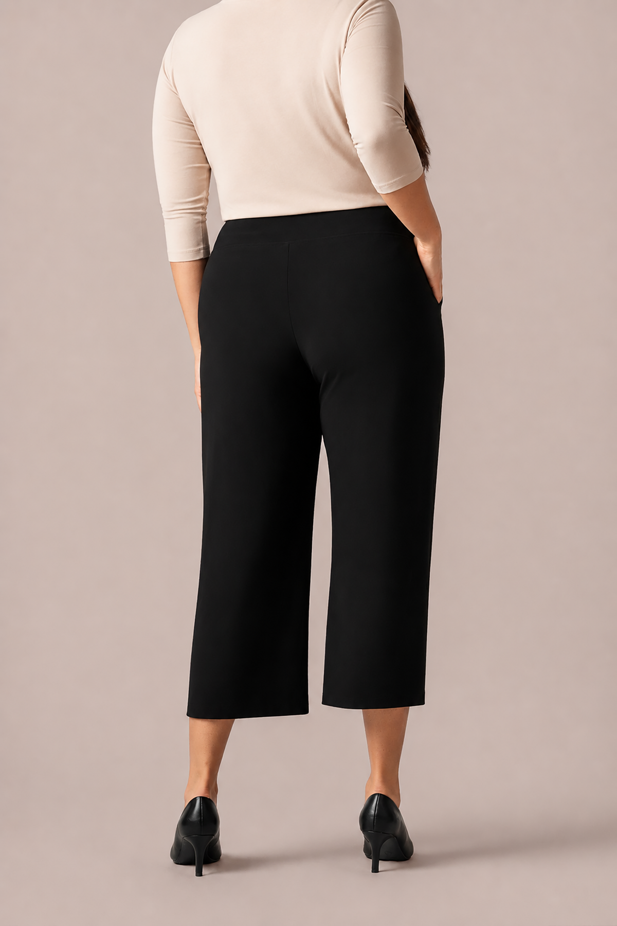 Soffio Crepe Easy Wide Leg Pant in Black by Sympli