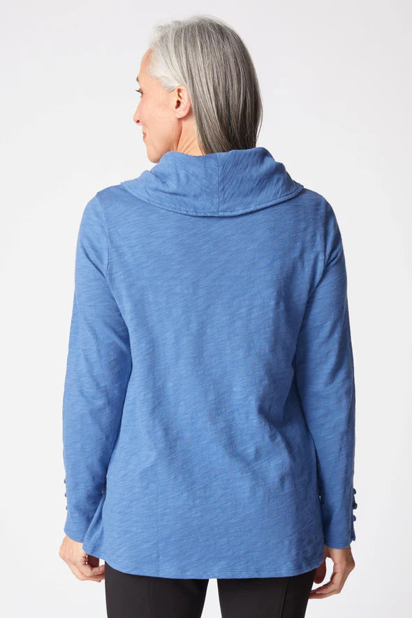 Women's Cowl Neck Tunic in Oxford Blue by Habitat