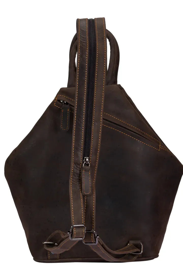 Leather Rucksack Backpack Zoe Bag by Greenwood Leather in Brown (dark) or Sandal (light)