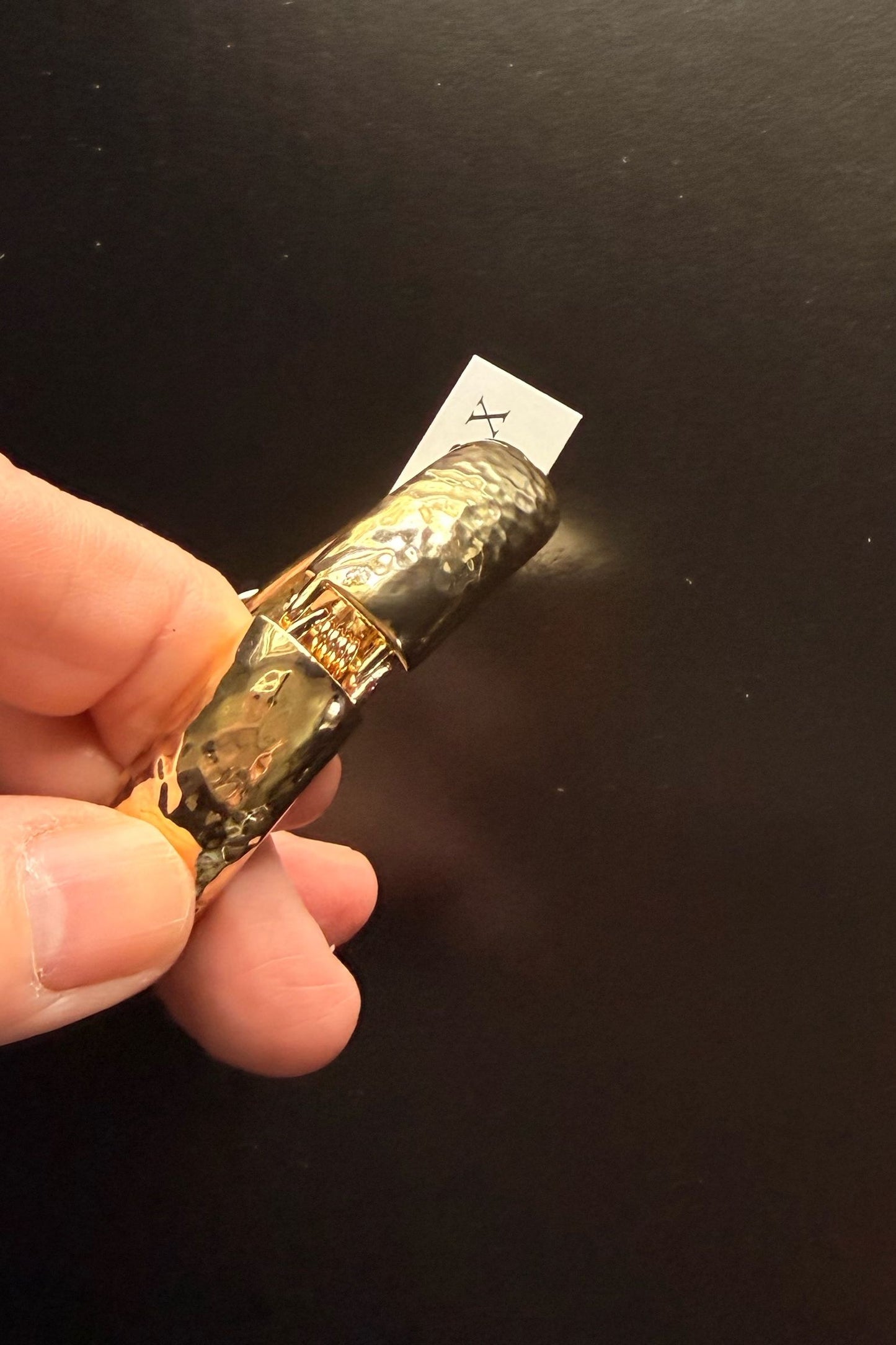 Women's Hammered Gold Tone Bracelet by Merx