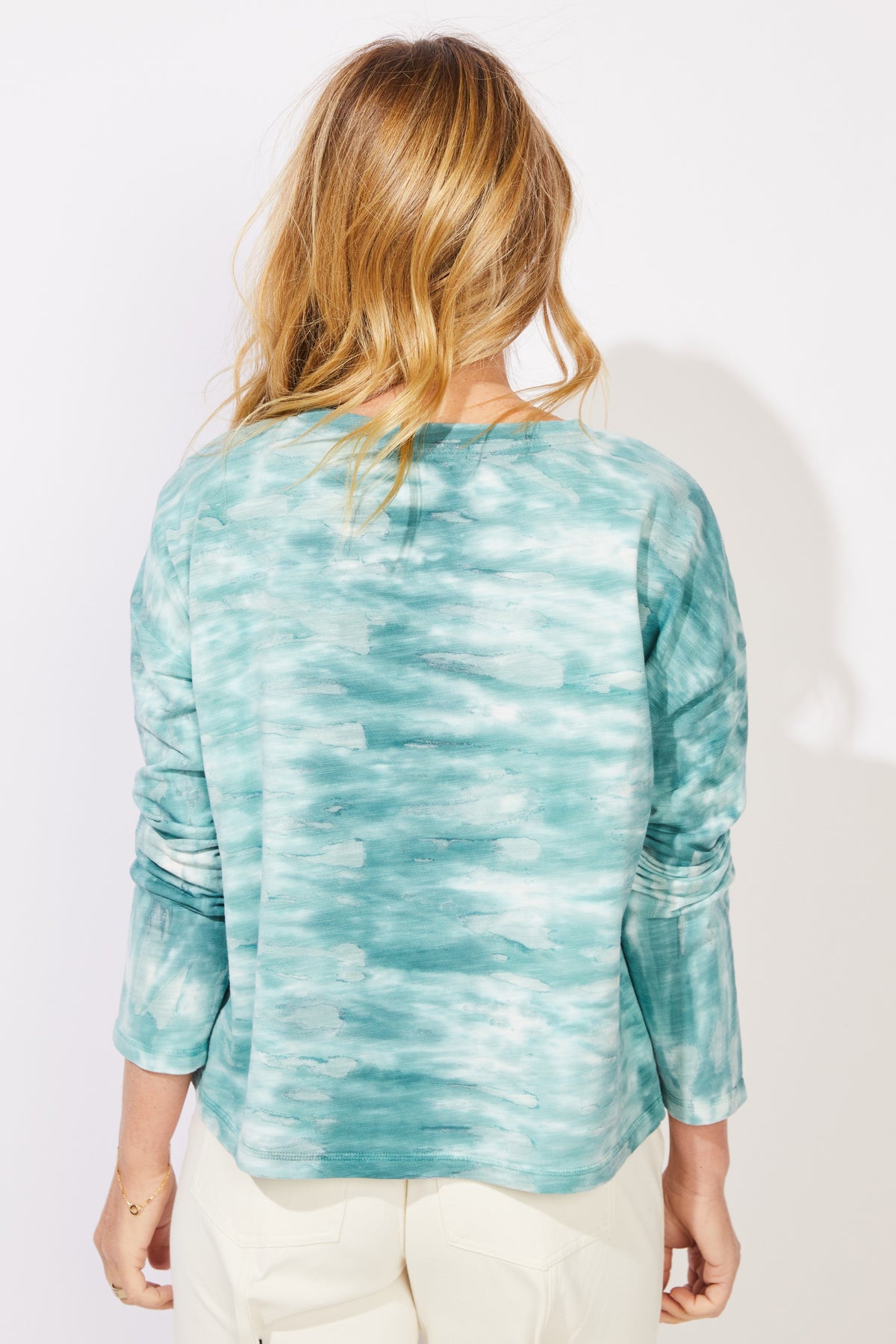 Women's River Dyed Sunset Pullover in Teal by Escape by Habitat Clothing