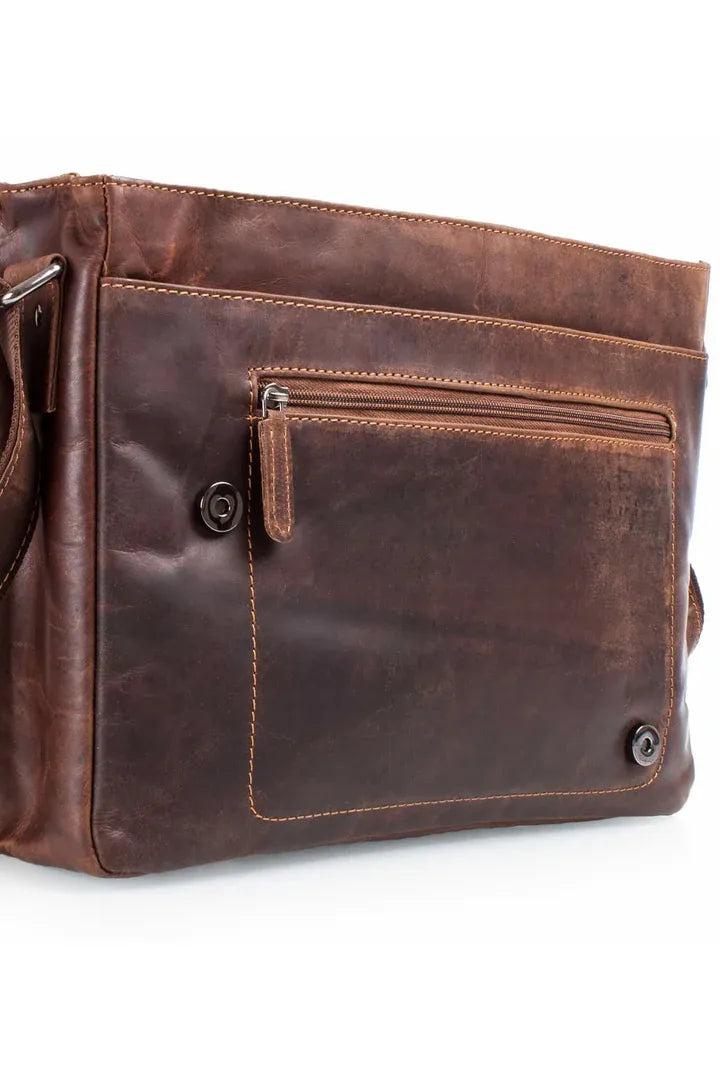 Leather Shoulder Bag Martin in Brown or Sandal