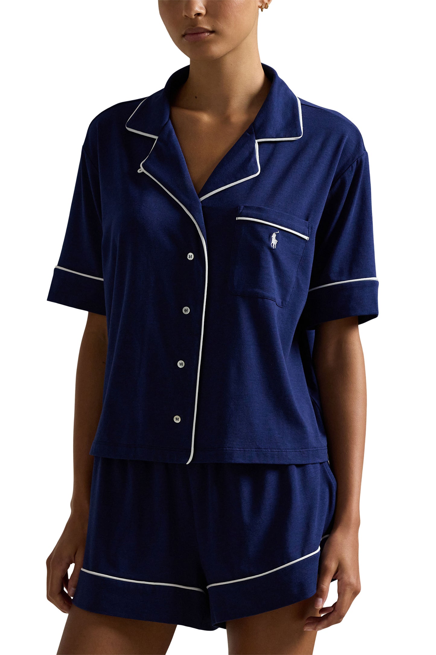 Women's Piped Jersey Short-Sleeve Pajama Set by Ralph Lauren Polo