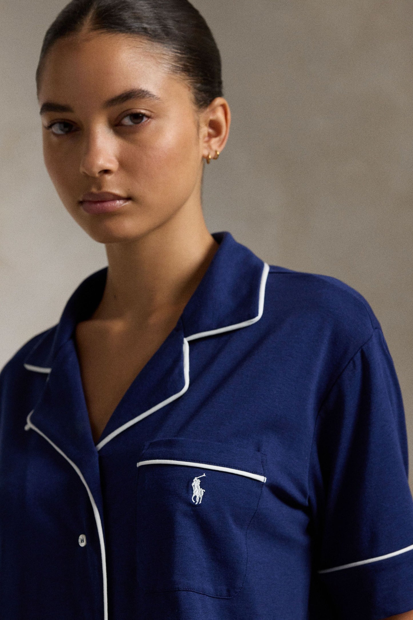 Women's Piped Jersey Short-Sleeve Pajama Set by Ralph Lauren Polo