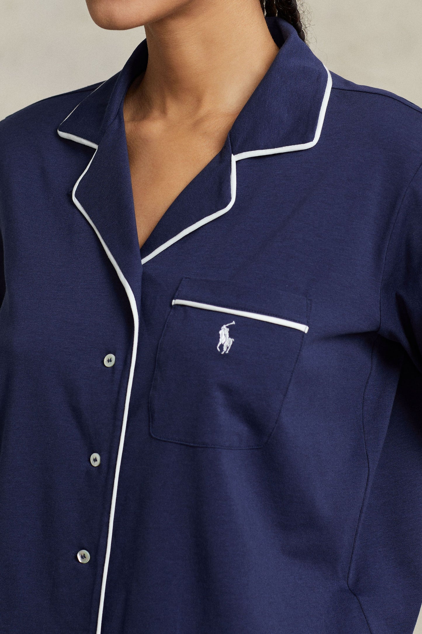 Women's Piped Jersey Short-Sleeve Pajama Set by Ralph Lauren Polo