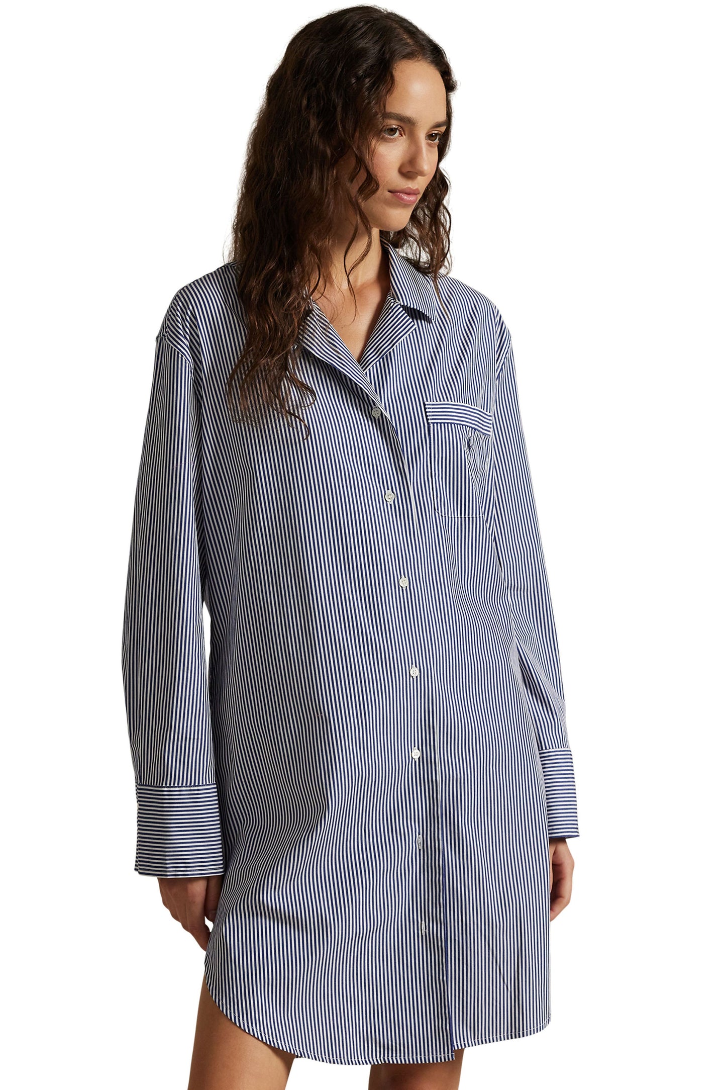 Women's Striped Cotton Poplin Sleep Shirt by Ralph Lauren Polo