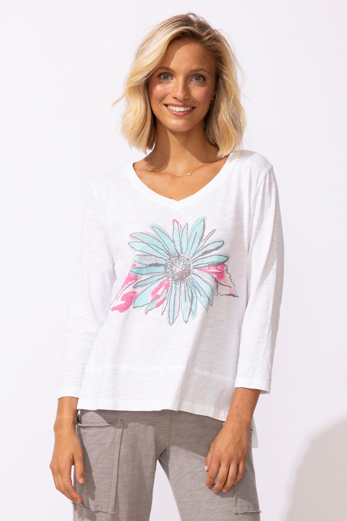 Impressionist Sunflower High Lo Top (Kiwi or White) - Escape by Habitat