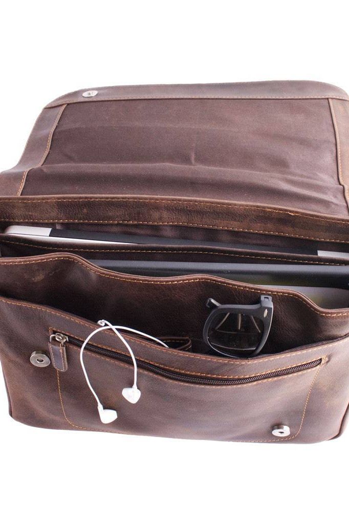 Leather Shoulder Bag Martin in Brown or Sandal