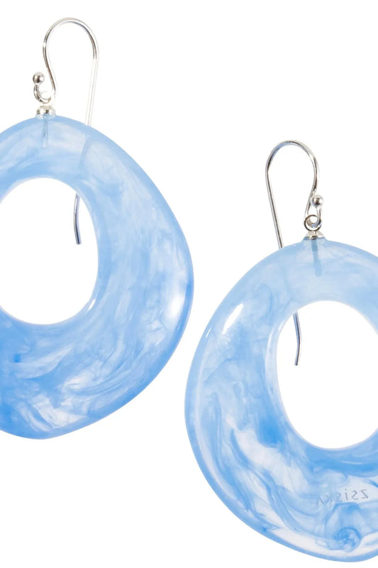 Marbled Resin Earring in Brown or Blue by Zsiska Design
