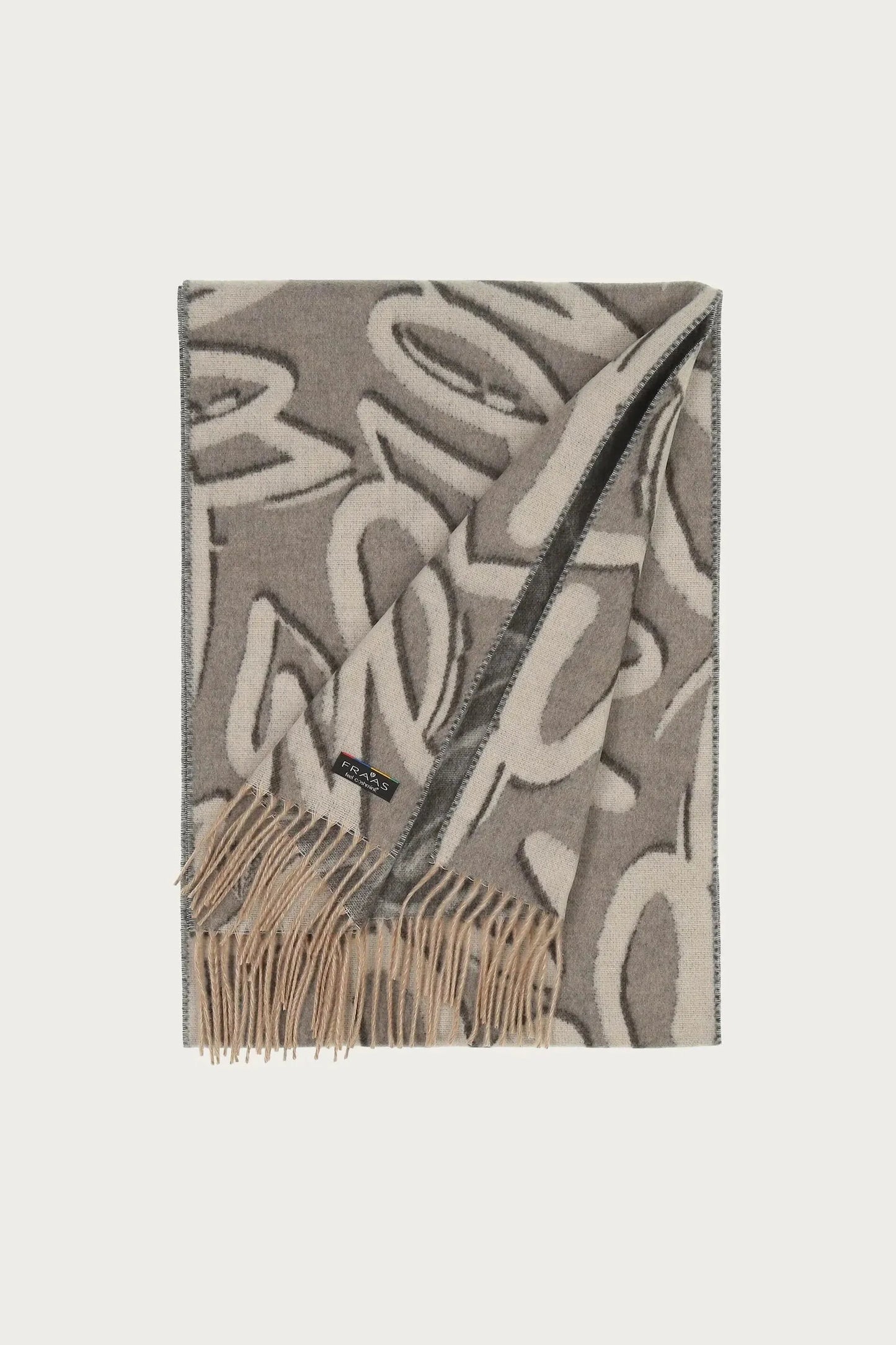 CASHMINK SCARF LOVE WITH HEART DESIGN in Grey