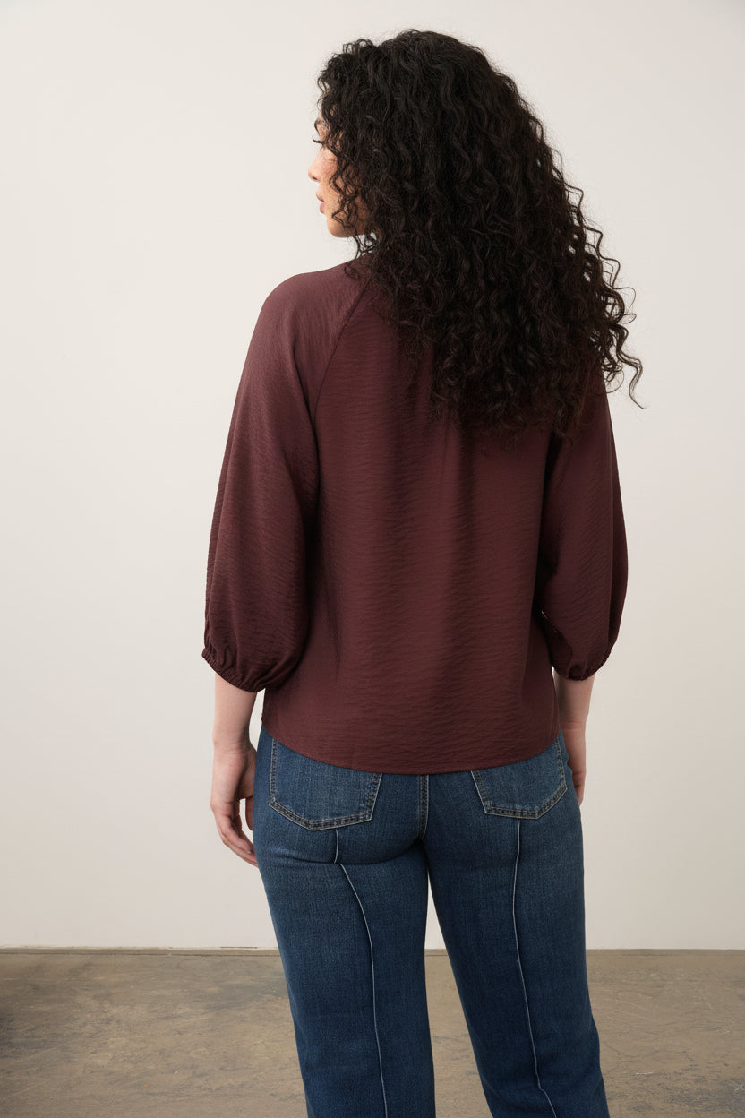 Button Up V Neck Shirt in Fig by French Dressing Jeans