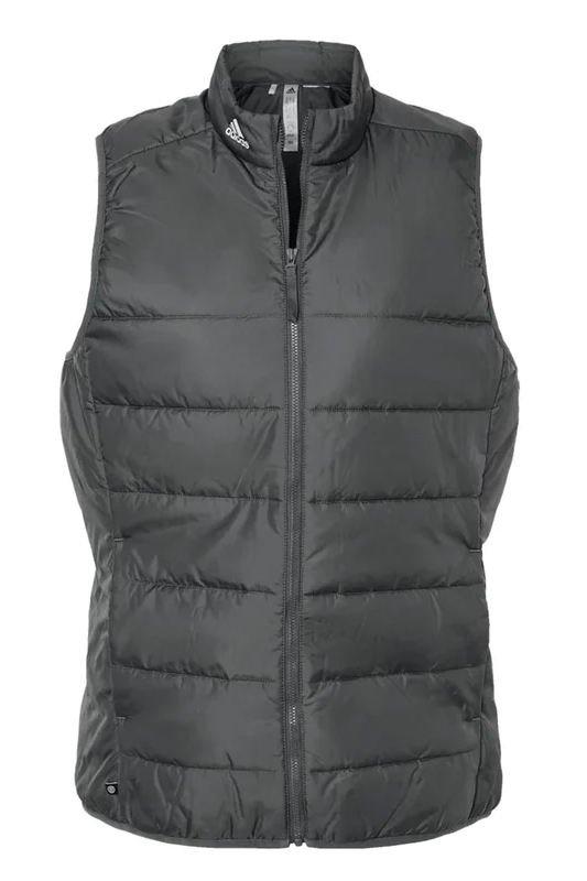 Women's Puffer Vest in Grey 3 Stripes by Adidas