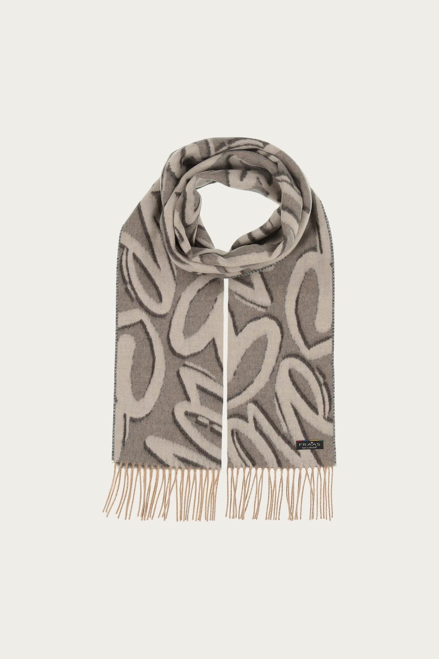 CASHMINK SCARF LOVE WITH HEART DESIGN in Grey
