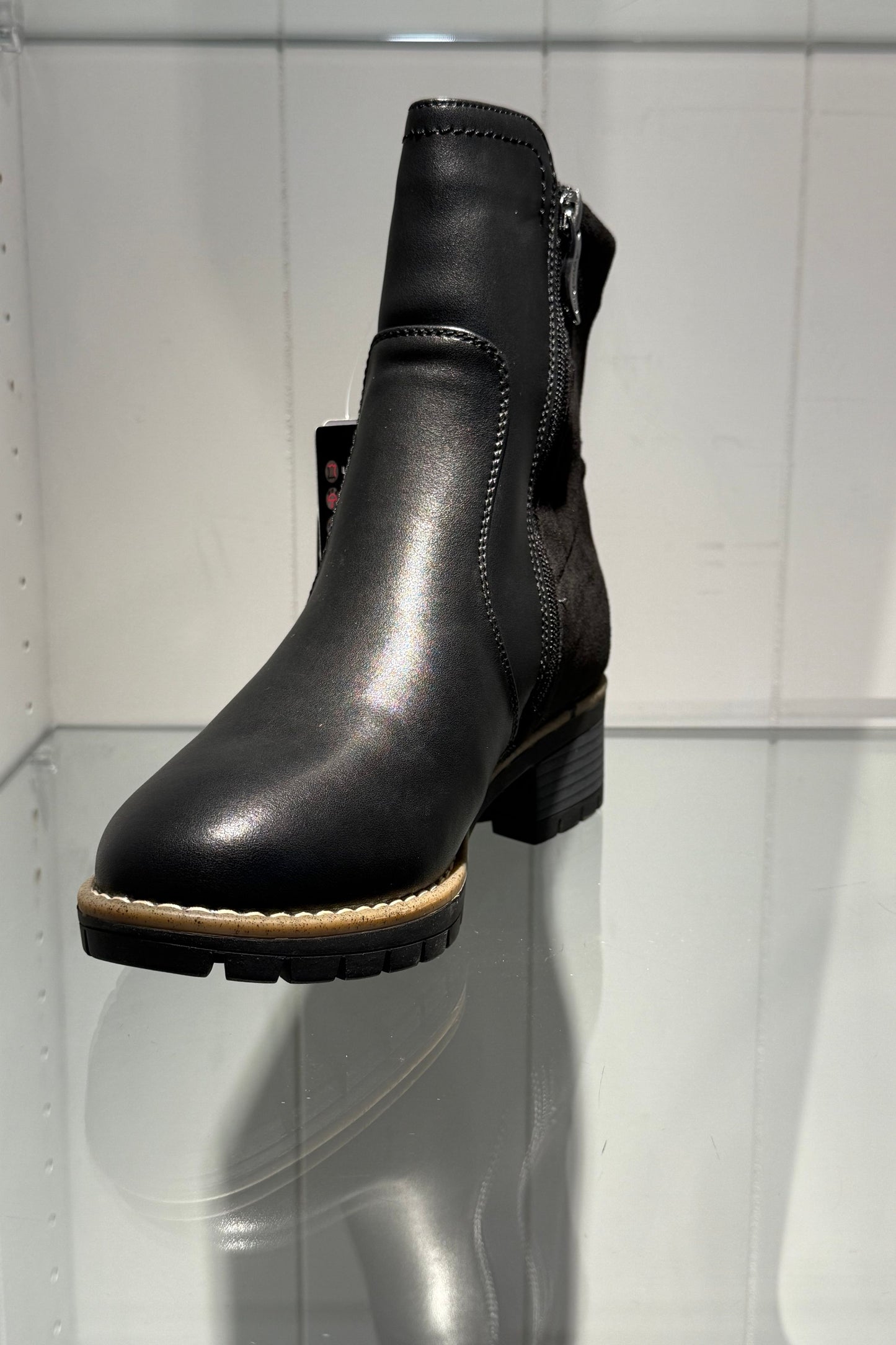 Aqua Diva Women’s Leather Ankle Boot in Black