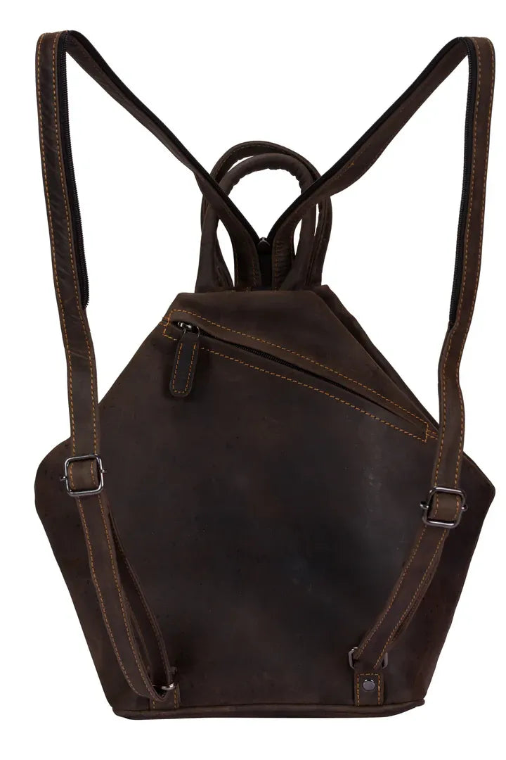 Leather Rucksack Backpack Zoe Bag by Greenwood Leather in Brown (dark) or Sandal (light)