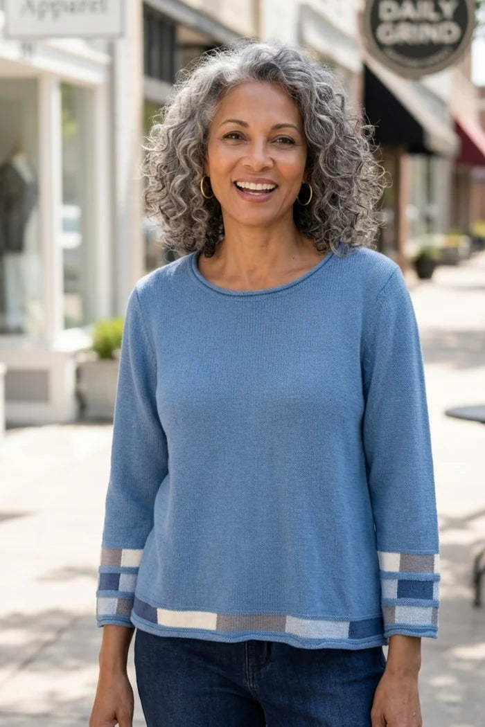 Sand & Sea Pullover in Harbour Blue