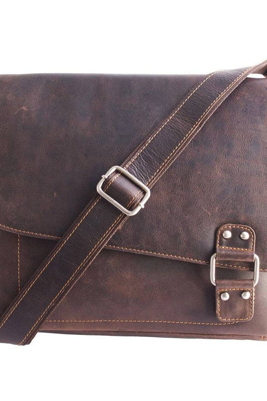 Leather Shoulder Bag Martin in Brown or Sandal