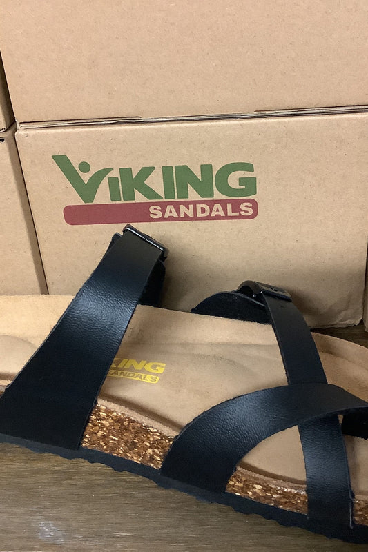 Tofino Sandal (Blue Floral Emboss or Black) by Viking Sandals