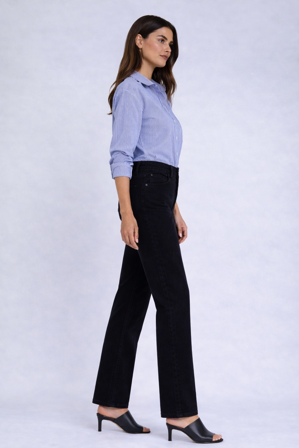 Women's Straight Leg Corduroy Pant in Black by Carreli Jeans
