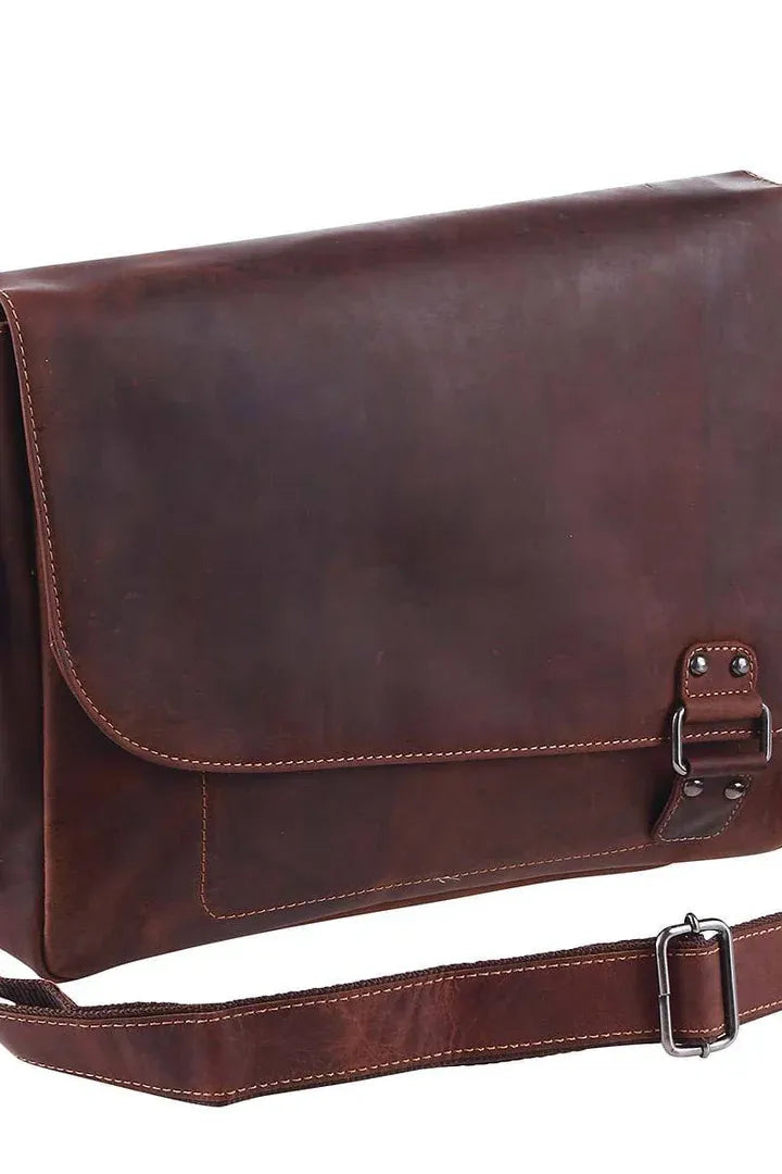 Leather Shoulder Bag Martin in Brown or Sandal