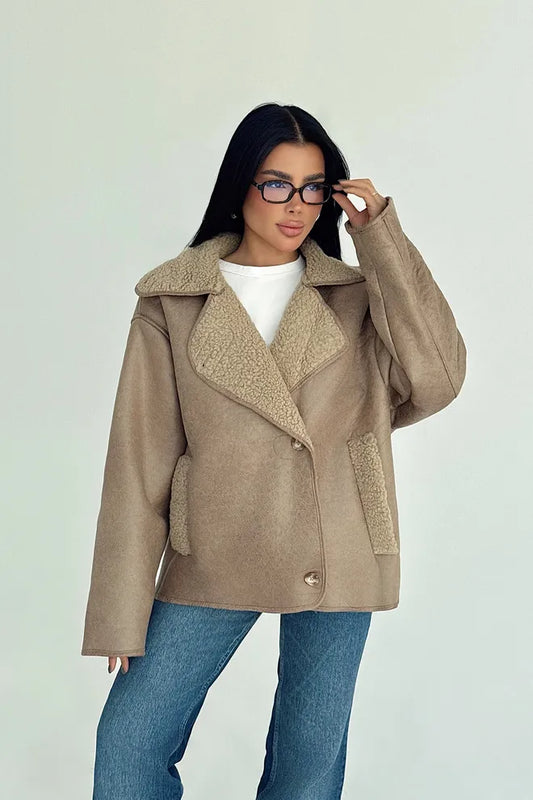 Women’s Oversized Shearling Bomber Jacket