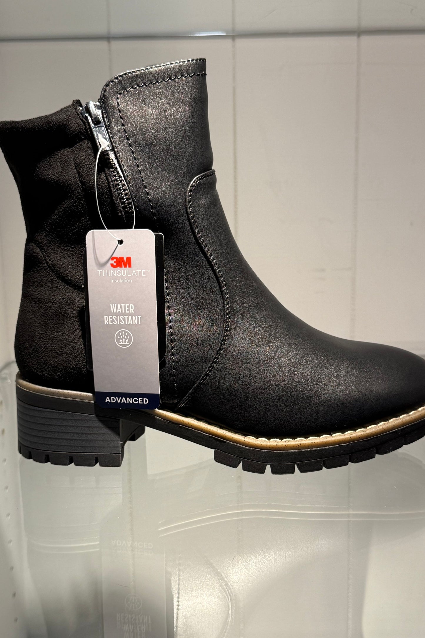 Aqua Diva Women’s Leather Ankle Boot in Black