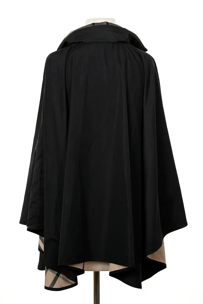 Black & Plaid Zippered SPORTYRAP | Woman's Rain Jacket One Size