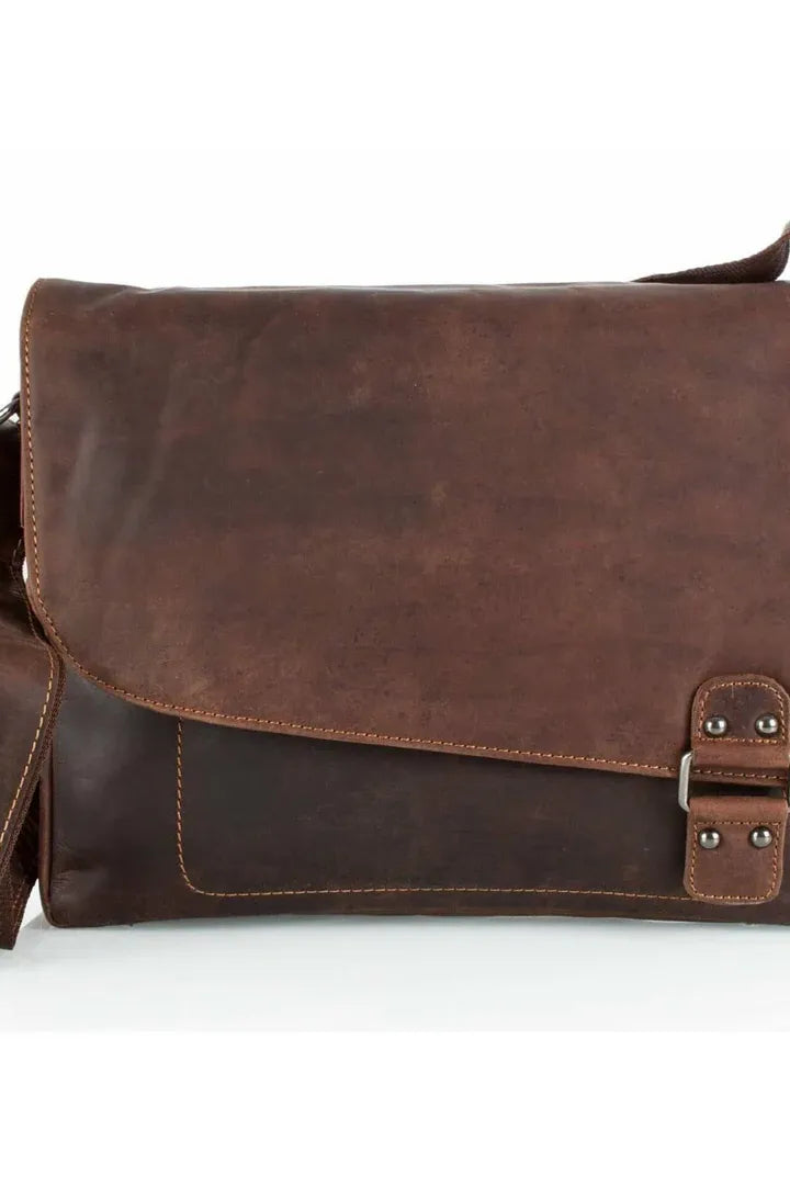 Leather Shoulder Bag Martin in Brown or Sandal