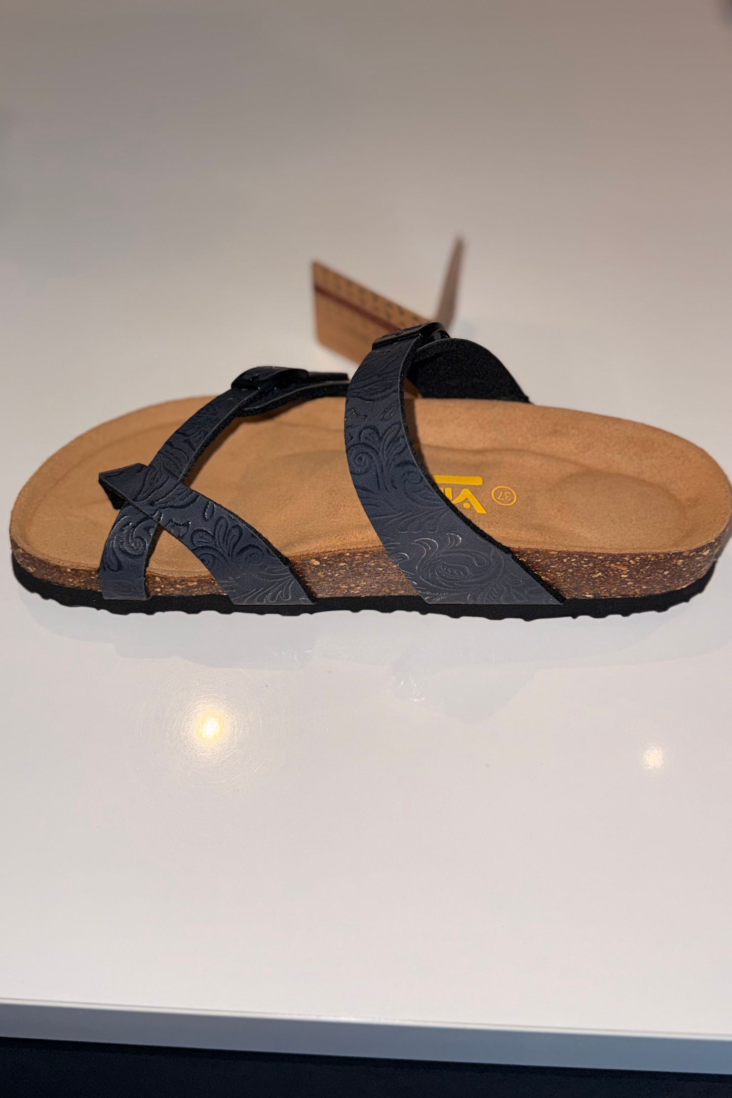 Tofino Sandal (Blue Floral Emboss or Black) by Viking Sandals