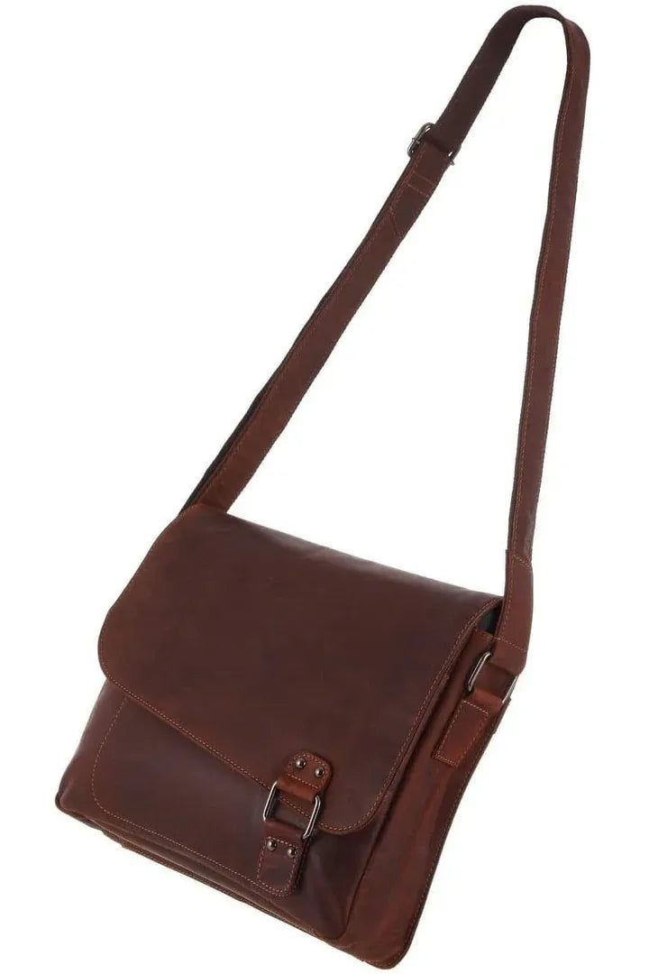 Leather Shoulder Bag Martin in Brown or Sandal
