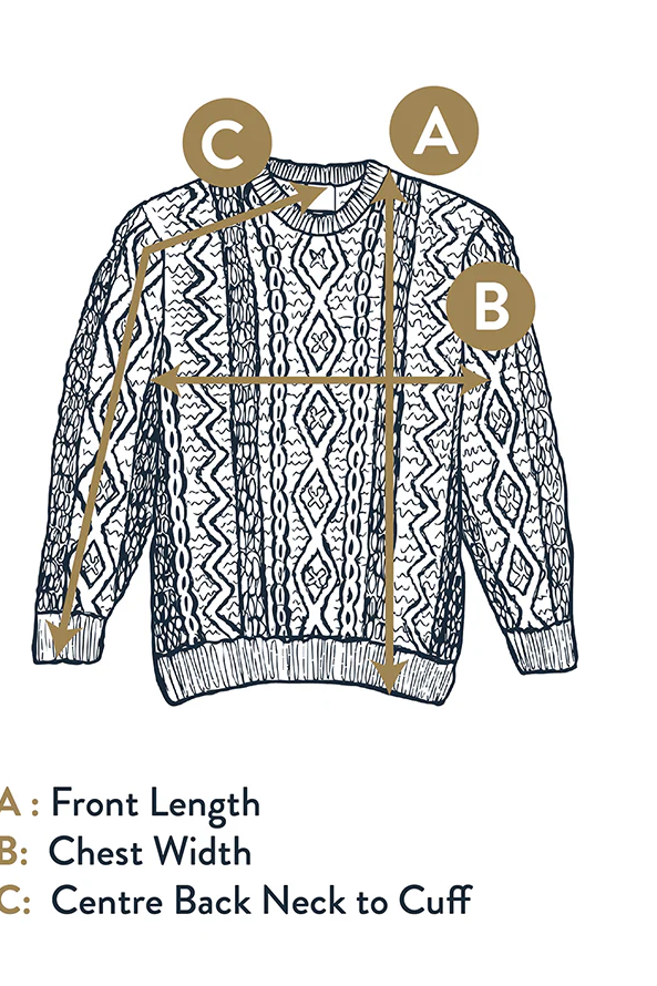 Inishbofin Ladies Traditional Aran Sweater in Flecked Oat by Aran Woolen Mills